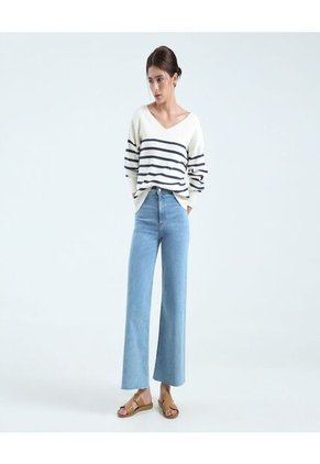 Saco Para Mujer Cuello V Color Azul  Marca Ostu #40330078