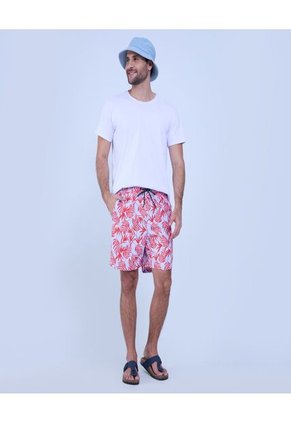 Ropa De Playa Para Hombre Pantaloneta De Baño Corta Color Rojo Marca Ostu #60270040