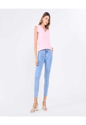 Blusa Para Mujer Manga Corta Color Rosa Marca Ostu #40121103