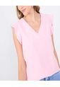 Blusa Para Mujer Manga Corta Color Rosa Marca Ostu #40121103 de Ostu