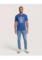 Camiseta  Para Hombre Manga Corta Cuello Redondo Color Azul Marca Ostu #60091899 de Ostu
