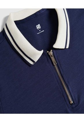 Polo Para Hombre Cuello Tejido Sin Bolsillo Color Azul  Marca Ostu #60110710