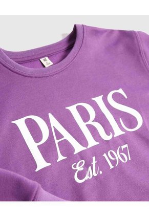 Buzo Infantil Niña Cuello Redondo Color Morado Marca Ostu #90060136