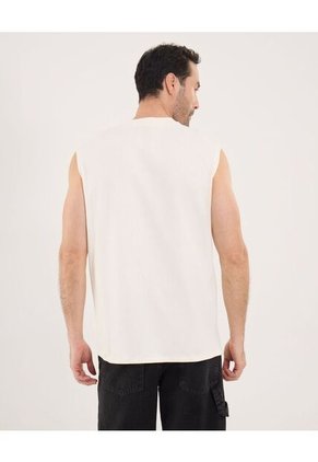 Camiseta Para Hombre Manga Sisa Cuello Redondo Color Crema Marca Ostu #60091793