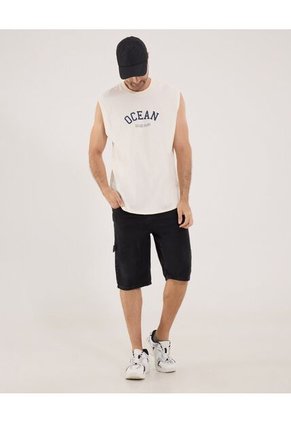 Camiseta Para Hombre Manga Sisa Cuello Redondo Color Crema Marca Ostu #60091793