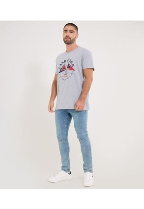 Camiseta Para Hombre Manga Corta Cuello Redondo Color Gris Marca Ostu #60091901