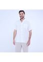 Camisa Para Hombre Manga Corta Con Bolsillo Color Crema Marca Ostu #60010755 de Ostu