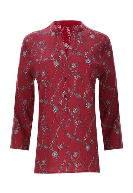 Blusa Para Mujer Manga 3/4 Color Vino Marca Ostu #40120469