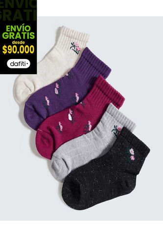 Medias Infantil Niña Tobillera Color Negro Marca Ostu #90980147 Ostu