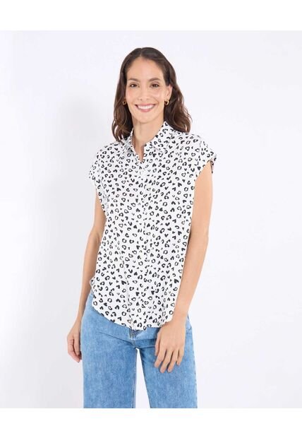 Camisa  Para Mujer Manga Corta Color Negro Marca Ostu #40010357