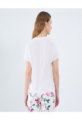 Blusa Para Mujer Manga Corta Color Crudo Marca Ostu #40121142