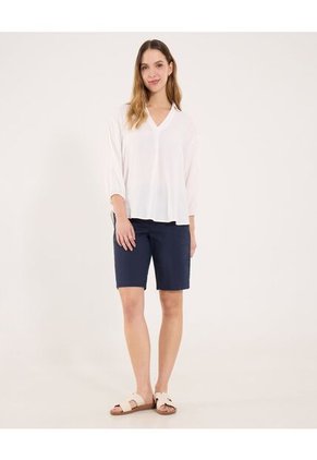 Bermuda Para Mujer Regular Corto Color Azul Marca Ostu #40100097