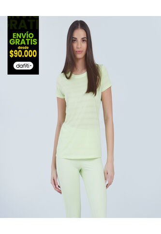 Camiseta Para Mujer Manga Corta Color Verde  Marca Ostu #40091822 Ostu