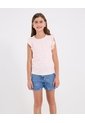 Camiseta Infantil Niña Manga Sisa Cuello Redondo Color Rosado Marca Ostu #90090301 de Ostu