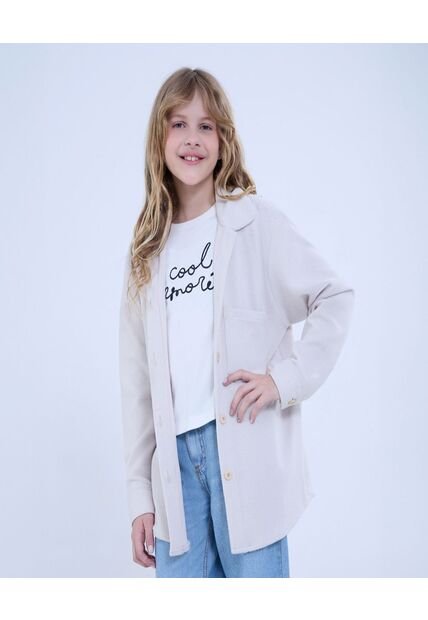 Camisa Para Niña Manga Larga Color Beige Marca Ostu #90010010