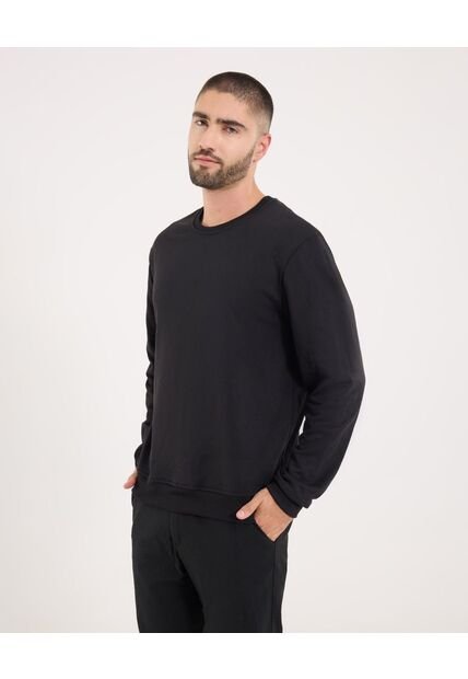 Buzo Para Hombre Cuello Redondo Color Negro Marca Ostu #60060375