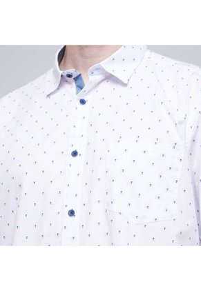 Camisa Para Hombre Manga Larga Con Bolsillo Color Blanco Marca Ostu #60010684