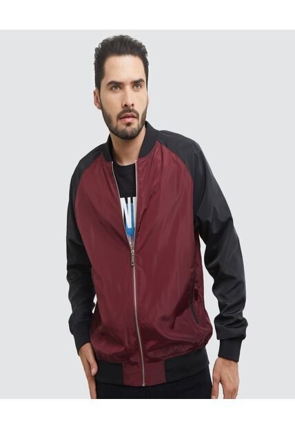 Chaqueta Para Hombre Bomber Color Vino Marca Ostu #60080083