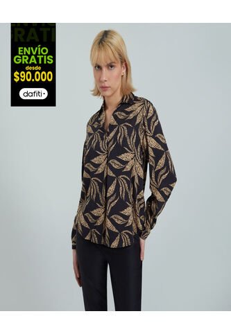 Blusa Para Mujer Manga 3/4 Color Negro Marca Ostu #40120898 Ostu