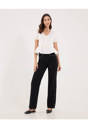 Blusa Para Mujer Manga Corta Color Blanco Marca Ostu #40121197