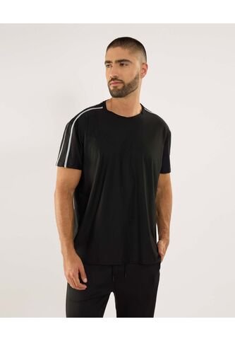 Camiseta Para Hombre Manga Corta Cuello Redondo Color Negro Marca Ostu #60091800 Ostu