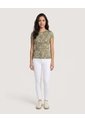 Camiseta Tropical Keyhole  Para Mujer Verde Ostu de Ostu