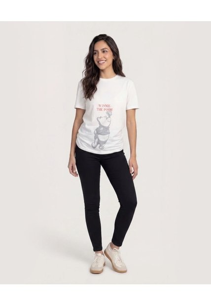 Camiseta Pooh Soft Mood  Para Mujer Crema Ostu