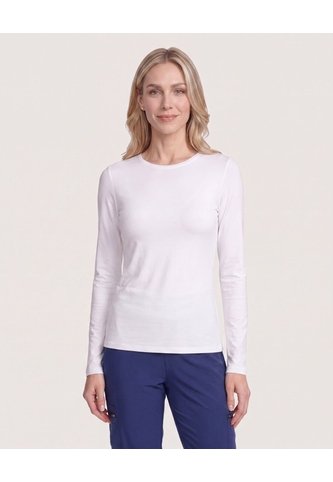 Camiseta Texturizada Manga Larga  Para Mujer Blanco Ostu Ostu