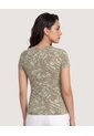 Camiseta Tropical Keyhole  Para Mujer Verde Ostu de Ostu