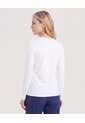 Camiseta Texturizada Manga Larga  Para Mujer Blanco Ostu de Ostu