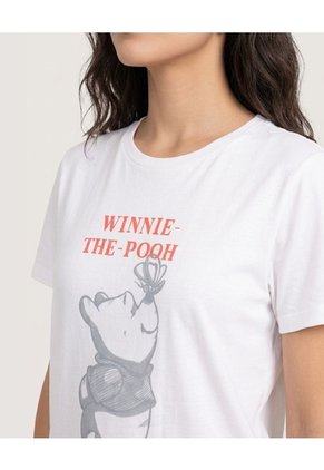 Camiseta Pooh Soft Mood  Para Mujer Crema Ostu