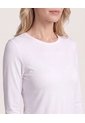 Camiseta Texturizada Manga Larga  Para Mujer Blanco Ostu de Ostu