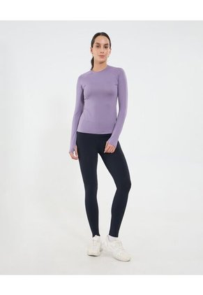 Camiseta Para Mujer Manga Larga Cuello Redondo Color Lila Marca Ostu #40092520