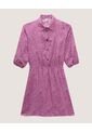 Vestido Infantil Niña M 3/4 Medio Color Morado Marca Ostu #90170070 de Ostu