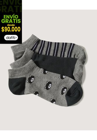 Medias Infantil Niño Invisible Algodon Color Negro Marca Ostu #80980080 Ostu