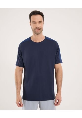 Camiseta Para Hombre Manga Corta Cuello Redondo Color Azul Marca Ostu #60091807 Ostu