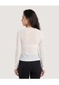 Camiseta Mesh Lace Up  Para Mujer Crema Ostu de Ostu