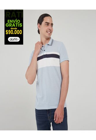 Polo Para Hombre Cuello Tejido Sin Bolsillo Color Azul  Marca Ostu #60110544 Ostu