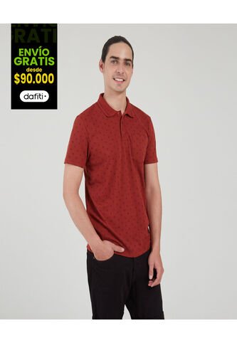 Polo Para Hombre Cuello Tejido Con Bolsillo Color Café Oscuro Marca Ostu #60110576 Ostu