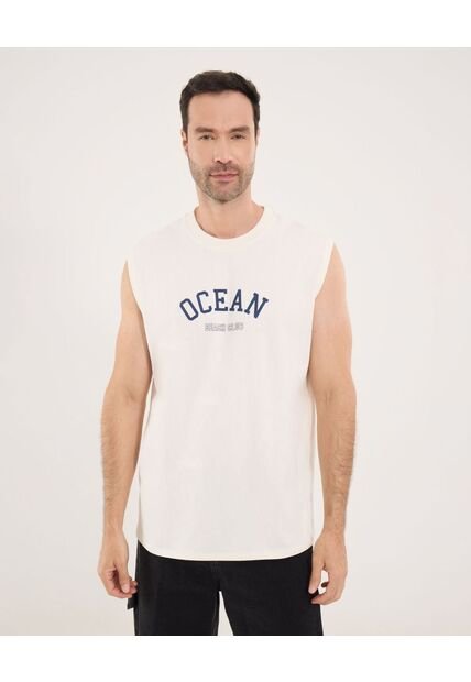 Camiseta Para Hombre Manga Sisa Cuello Redondo Color Crema Marca Ostu #60091793