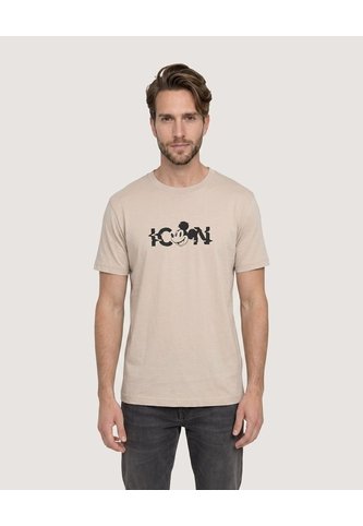 Camiseta Mickey Mouse Icon  Para Hombre Beige Ostu Ostu
