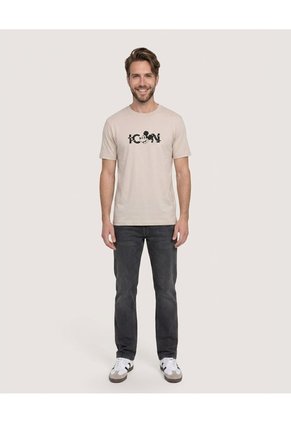 Camiseta Mickey Mouse Icon  Para Hombre Beige Ostu