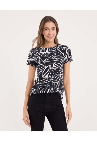 Camiseta Para Mujer Manga Corta Cuello Redondo Color Negro Marca Ostu #40092576 Ostu