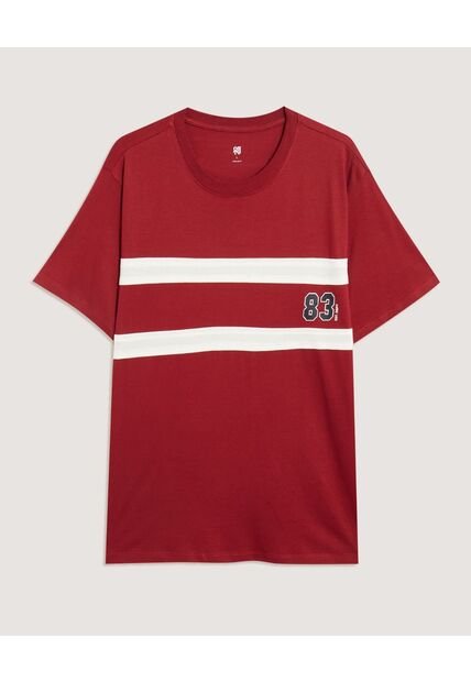 Camiseta Para Hombre Manga Corta Cuello Redondo Color Vino Marca Ostu #60091837