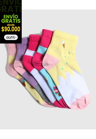 Medias Infantil Niña Tobillera Color Negro Marca Ostu #90980108 Ostu