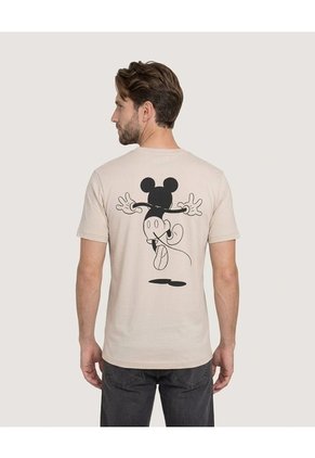 Camiseta Mickey Mouse Icon  Para Hombre Beige Ostu