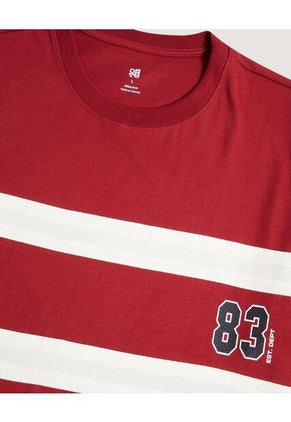 Camiseta Para Hombre Manga Corta Cuello Redondo Color Vino Marca Ostu #60091837