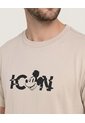 Camiseta Mickey Mouse Icon  Para Hombre Beige Ostu de Ostu