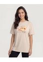 Camiseta Pooh Ride  Para Mujer Beige Ostu de Ostu