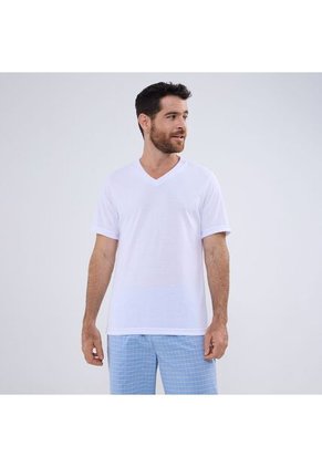 Camiseta Interior Para Hombre Manga Corta Color Blanco Marca Ostu #60020012